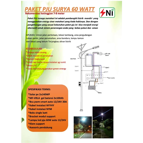 PJU solar cell 60W SNI-060TS
