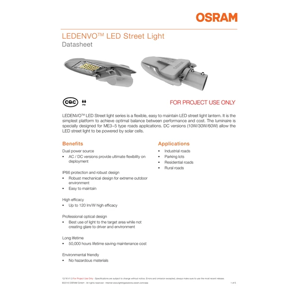 Osram Ledonvo lamp 60 watt